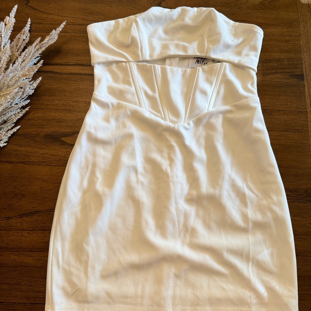 White cutout mini dress